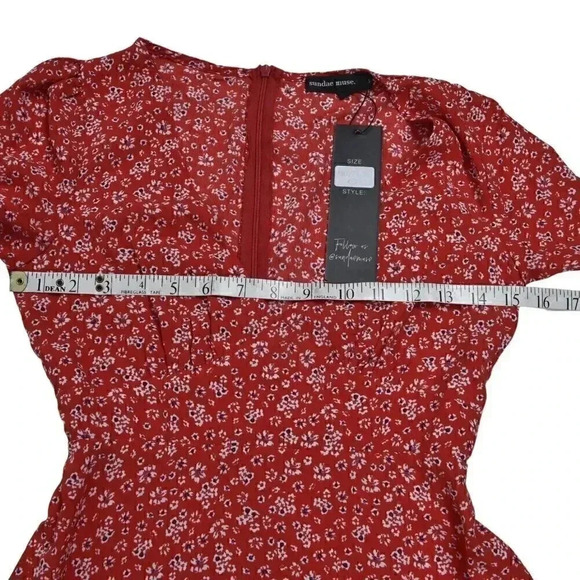 Nwt Sundae Muse Gabriella Floral Mini Dress Red Size 2 - Picture 11 of 15